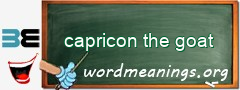 WordMeaning blackboard for capricon the goat